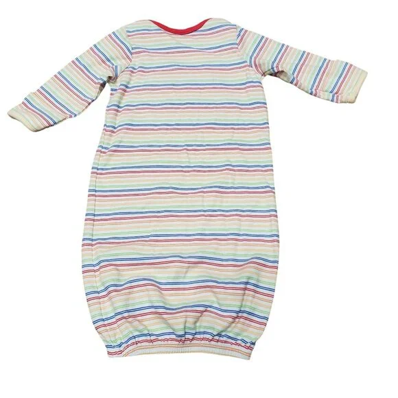 Disney Winnie The Pooh Baby Sleeper Gown Striped Pattern 100% Cotton One Size - Picture 3 of 5
